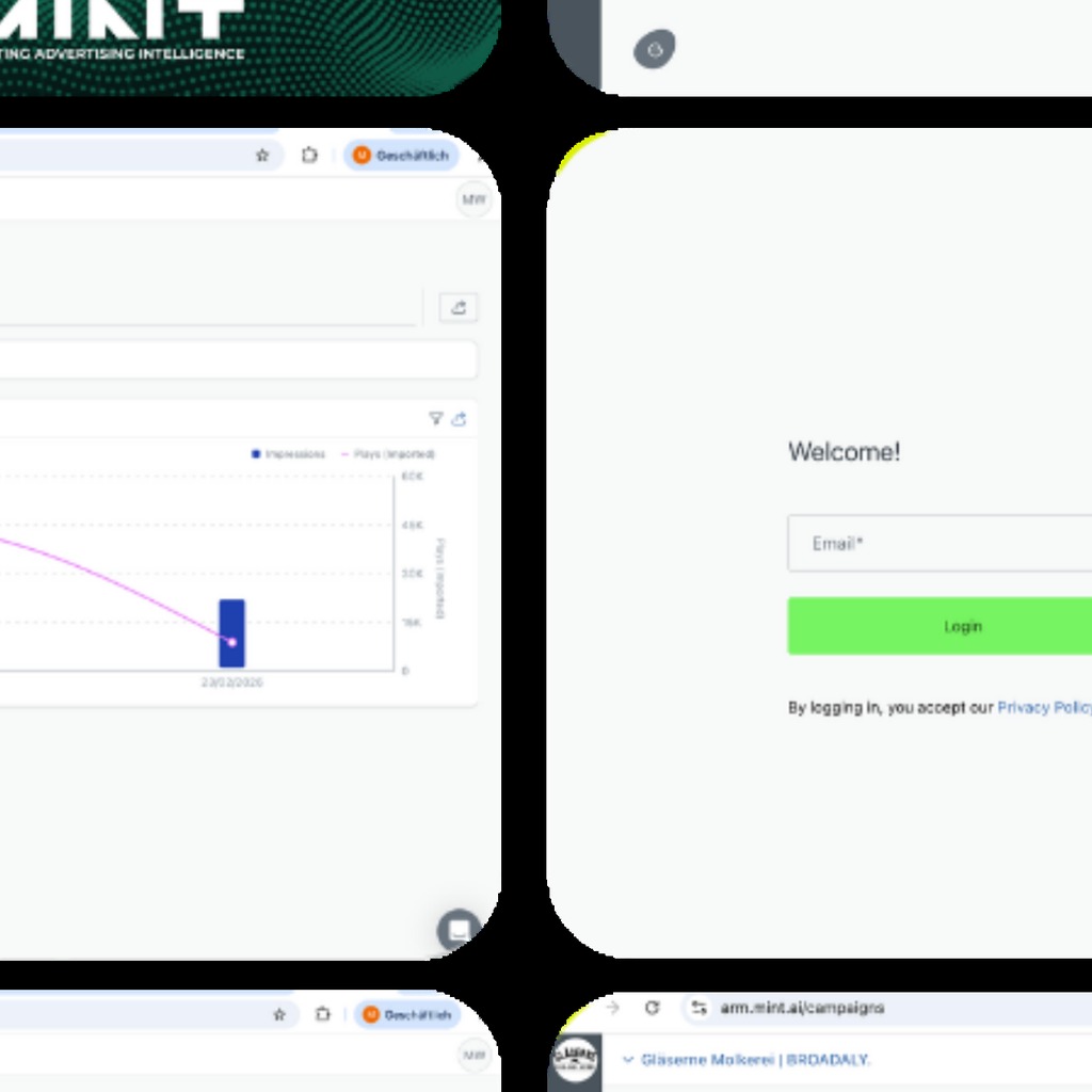 Mint KI-Plattform — Dashboards, Reporting und Live-Performance